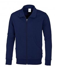 BP 1627-193 unisex sweatjas van versterkt katoen nachtblauw, maat S