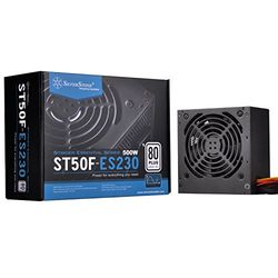 SilverStone SST-ST50F-ES230 v 2.0 - Strider Essential Serie, 500W 80 Plus 230V EU ATX fluisterstille PC voeding met 120 mm ventilator