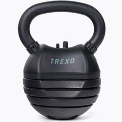 TREXO Kettlebell de Hierro Fundido de Peso Ajustable de 4/7/9/11/14 kg para Gimnasio en Casa y en el Gym Pesas Rusas para Abdominales Color Negro TRX-AKB030