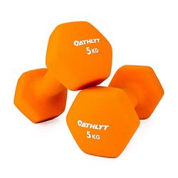 Athlyt ATH-NDB5 Neoprene Dip Hantel Set, 2 x 5 kg, Orange