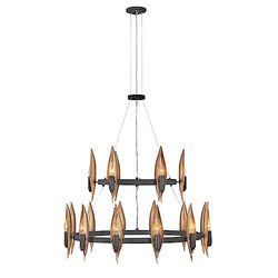 Hinkley Elstead Willow - Lampada da soffitto cilindrica, colore nero, con deluxe oro