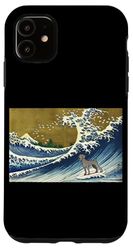 Cute Retro Vintage Surfing a Wave Weimaraner Lover Coque pour iPhone 11