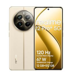 realme Teléfono Móvil 12 Pro+ 5G 12 + 512GB, Cámara periscopio para Retratos, Sony IMX890 con OIS, Procesador Snapdragon® 7s de 2ª generación 5G, Pantalla de visión Curva de 120Hz, Navigator Beige