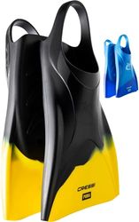 CRESSI Pura Fins zwart/geel 45/47 zwemvliezen, uniseks, siliconen, zwart/geel, voor zwemmen en snorkelen, 45/47