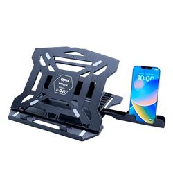 iggual Laptop Stand up to 17" with 8 Tilt Angles, Ergonomic Folding Stand with Mobile Stand and Non-Slip Base for Table and Office (RPSV17A)