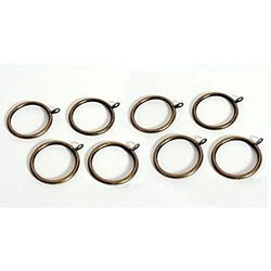Bulk Hardware BH03192 Anneau de tringle en Métal finition Laiton avec œil fixe, Set de 8 Pièces