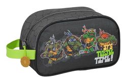 Safta Tortues Ninja - Trousse Scolaire Moyenne avec poignée, Trousse pour Enfant, Adaptable au Chariot, Facile à Nettoyer, Confortable et Polyvalente, qualité et résistance, 26 x 12 x 15 cm,