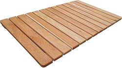 Castelmerlino 119 Pedana per Doccia in Legno di Larice a Doghe Avvitate cm 105 x 63 per Piatti Doccia 120 x 80