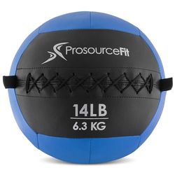 ProsourceFit Soft Medicine Balls, Wall Balls and Full Body Dynamic Exercises, 14 LB, Blue