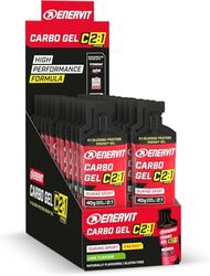 Enervit Carbo Gel C2:1PRO Lime, Gel Energético con 40g de Carbohidratos para Actividades de Alta Intensidad, +50% Carbohidratos Absorbidos, Sabor Lima, Sin Gluten, Alta Digestibilidad, 24 Pack de 60ml