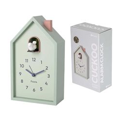 Fisura – Despertador Cuco casita Menta, Despertador analógico Original, de Agujas con botón de Snooze y luz. 3 Pilas AA (no Incluidas)
