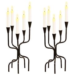 5 Arms Candelabra Candle Stand, 16 Inch Tall Black Decorative Candelabra Candle Holders for Table Centerpiece, Formal Events, Wedding, Party, Church, Fireplace, Home Decoration (Black1)