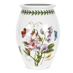 Portmeirion Home & Gifts BG75055 Vase Large Sweet Pea, Ceramic, White,Green