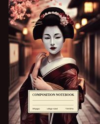 Composition Notebook College Ruled: Elegance of the Geisha: Vintage Japanese Geisha Portrait for Artists and Culture Enthusiasts