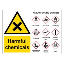 V Safety Harmful Chemicals Guidance Grand paysage 400 x 300 mm Panneau de sécurité en aluminium composite 3 mm