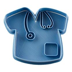 Cuticuter Camisa doutor cortador de bolachas, azul, 8 x 7 x 1,5 cm