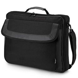 Targus Maletín Clamshell Classic 15-15,6", maletín de negocios con compartimento acolchado, maletín para portátil con bolsillo delantero y trasero – Negro, TAR300