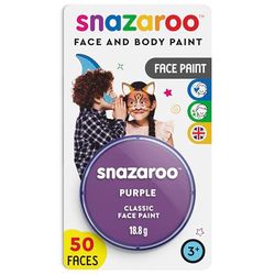 Snazaroo 1119888 Kinderschmink, huidvriendelijke hypoallergene gezichtsmake-up op waterbasis, vrij van parabenen - 18ml Blister, Purple