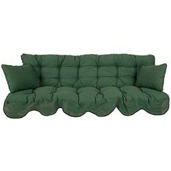 PATIO Coussin pour balancelle - 180 x 50 cm - Coussin de siège - 2 Coussins latéraux - avec Cordons de Fixation - Volant Avant