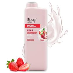 Dicora Urban Fit | Gel Doccia nutriente con estratto di Latte e Fragola | Gel da Bagno con vitamina B | Rivitalizzante e idratante | Misura 750 ml