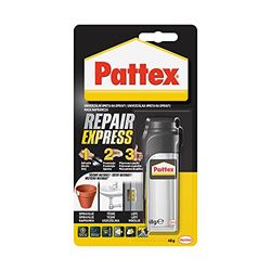 Pattex Repair Express, pasta di riparazione universale, colla sigillante priva di solventi, pasta epossidica bicomponente ad alta velocità, tubo 1 x 48 g