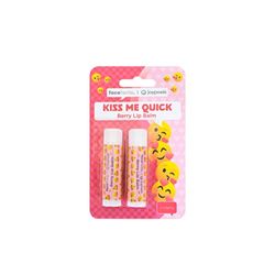 Face Facts Joy Pixels Strawberry Scented Lip Balms | Kiss Me Quick | 2 x 4.25g Lip Balms | Vegan