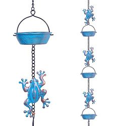 giole Chaîne de Pluie de 3,9 m en Forme de Grenouille avec 12 Tasses, chaînes de Pluie de Rechange fonctionnelles et décoratives pour l'extérieur