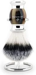 Jag Shaving Pennello da barba sintetico con soporte en acciaio inox, per uomo