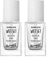 Barry M Super Size Wet Set Quick Dry Topcoat Nail Polish, Clear, Size 15ml (Pack of 2)