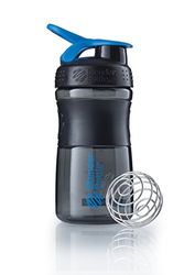 BlenderBottle Sportmixer Tritan- Protéine Shaker / Bouteille d'eau / Shaker Diététique Black/Cyan (1 x 590 ml)