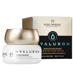 Pure Mineral - Idratante Protettivo SPF 15 Hyaluron per Tutti i Tipi di Pelle - Minerali del Mar Morto, Idratazione Intensa, Protezione UV - Senza siliconi, solfati, parabeni - 50ml