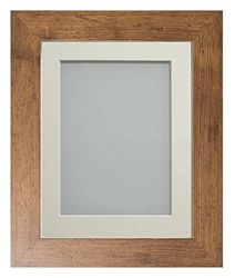 Frame Company Watson Rustic Picture Photo Frame fitted with Perspex, 16x12 inch with Ivory Mount for image size 12x10 inch