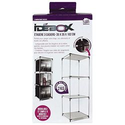 IDEBOX Etagère Avec 3 Casiers Métal Gris 18,5 x 6 x 37,5 cm RG5825