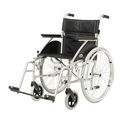 Days Swift Self Propelled Wheelchair, Lightweight Mobility Device for Elderly, Handicapped, and Disabled Users, Portable Wheelchair for Independence or Caretaker Convenience, Cool Silver, 46cm