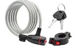 Schwinn cykellås i flätad stålkabel, 2 nycklar ingår, 1,8 m x 12 mm stöldskyddscykellås, säkerhetsnivå 3