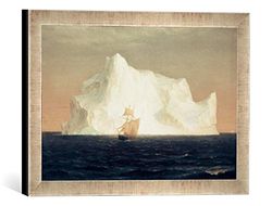 kunst für alle 'Immagine incorniciata di Frederick Edwin Church The Ice Berg, Stampata nel Quadro Immagini Fatti a Mano di Alta qualità, 40 x 30 cm, Argento Raya