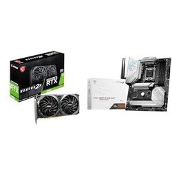 MSI GeForce RTX 3060 VENTUS 2X 12G OC Gaming Graphics Card - 12GB GDDR6, 1807 MHz, PCI Express Gen 4 & MPG B650 EDGE WiFi Motherboard, ATX - Supports AMD Ryzen 7000 Series Processors, AM5-12