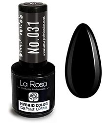 LA ROSA UV LED Smalto Gel Hybrid Color CREMA - A Lunga Durata e Molto Facile da Applicare, Perfetto per la Nail Art - Fai da Te a Casa o in Salone - 9 ml (Nero)