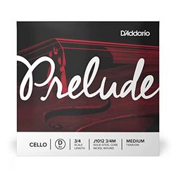 D'Addario J1012-3/4M Prelude Cello enkele snaar 'D' nikkel omsponnen 3/4 medium