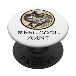 Fun Reel Cool Aunt Trout Fish Sunglasses Sister Gift Graphic PopSockets Swappable PopGrip