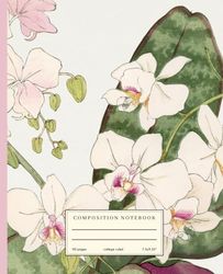 Orchid Composition Notebook: College Ruled Lined Cream Paper Journal - 7.5” x 9.25” - 110 Pages