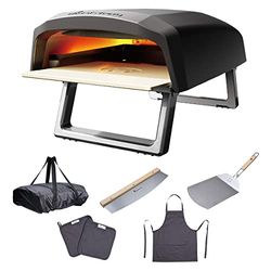 MasterPro Pizza Oven | Forno a gas portatile con funzione di cottura rapida fino a 500 °C | Pizze pronte in 60 secondi | Include grembiule, taglierina e pala per pizza