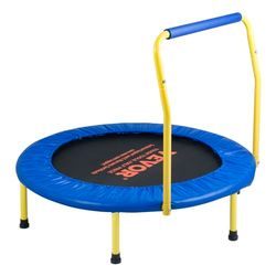 VEVOR Trampoline voor kinderen, 92 cm, mini-trampoline voor buiten, binnen, opvouwbaar, voor peuters, met handvat, schuim, trampoline voor vrije tijd, oefeningen, verjaardagscadeau voor kinderen vanaf