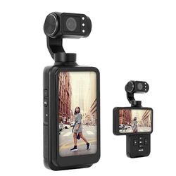 AgfaPhoto Realimove MC3X - Mini cámara estabilizada de 3 Ejes, vídeo Full HD, Pantalla LCD, conexión Wi-Fi, batería de Litio, Color Negro