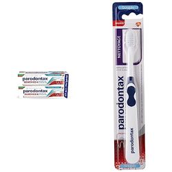 Parodontax Dentifrice Gencives + Sensibilité et Haleine Fraîcheur Intense lot de 2 x 75ml & Brosse À Dent Nettoyage Souple, Pour Les Dents Sensibles, Élimine La Plaque Dentaire