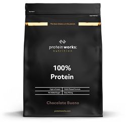 Protein Works - 100% Protein Powder, 25 Servings, Quad Protein Blend, Low Calorie, Low Fat Protein Shake, Phased Protein Release, Chocolate Bueno, 625g