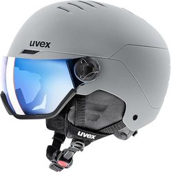 uvex wanted visor - skihelm voor dames en heren - met vizier - individueel passysteem - rhino matt - 54-58 cm