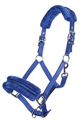Licol en nylon - Paillettes - Rembourrage polaire 6700 bleu bleuet pour demi-sang
