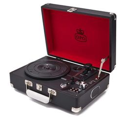 Platine vinyle GPO Attache de style valisette avec haut-parleurs intégrés -Noir