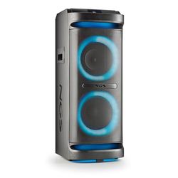 NGS Wild Space 2 - Draagbare luidspreker, compatibel met Bluetooth-technologie, True Wireless Stereo, subwoofer + dubbele tweeter, Micro SD/USB/AUX IN, wielen, zwart